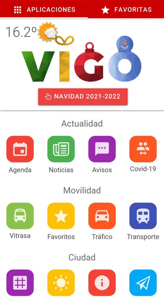 A aplicación Vigo actualizada coa nova programación do Nadal